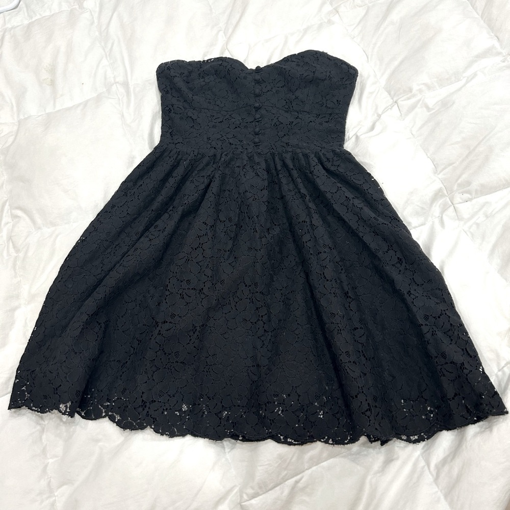 Aritzia Talula Black Lace Strapless Dress